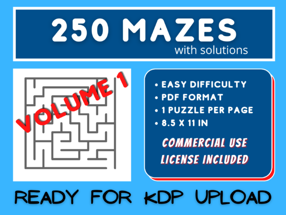 250 Easy Square Mazes V001: A Fun and Engaging Puzzle Book