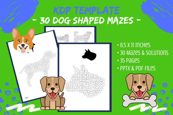 30 Dog Shaped Mazes for KDP: A Creative and Engaging Addition to Your Publishing Projects