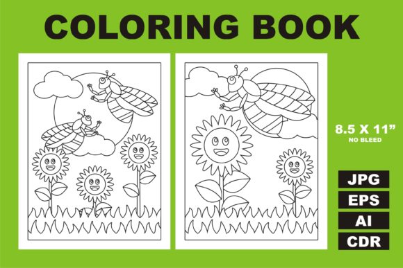 Coloring Book Sun Flower and Bee: A Creative and Relaxing Addition to Your Workflow