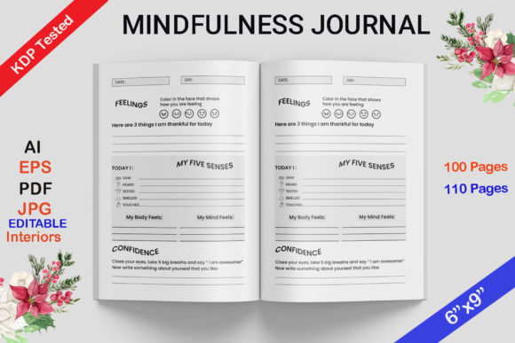 Creative Mindfulness Journal Interior Template: A Unique Design for Your Reflective Journey