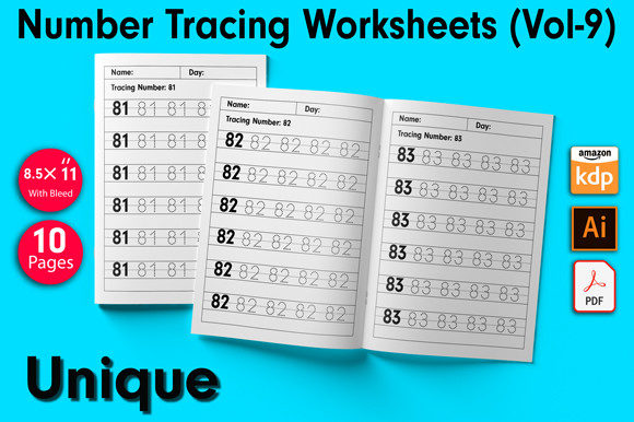 Enhance Handwriting with Number Tracing Vol-9