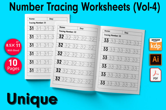 Enhance Your Child's Handwriting Skills with Number Tracing Worksheets Vol-4