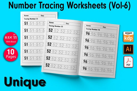 Enhance Your Child's Handwriting with Number Tracing Worksheets Vol-6