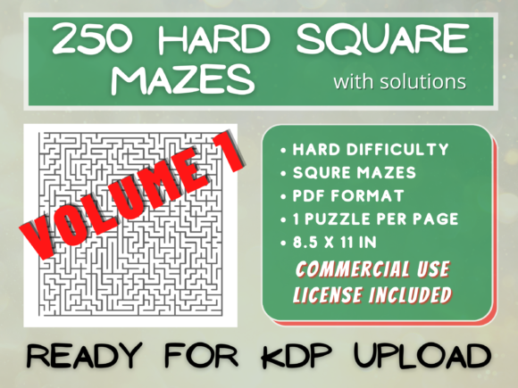 Explore the Intricacies of 250 Hard Square Mazes V001: A Perfect Addition to Your KDP Portfolio