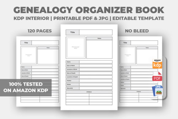 Genealogy Organizer Book for KDP