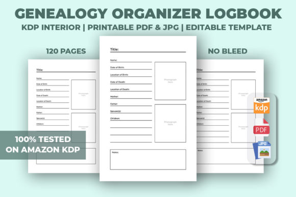 Genealogy Organizer Logbook for KDP Publishing